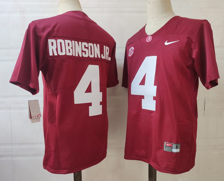 Men Alabama Crimson Tide #4 Robinson jr Red 2024 Nike Vapor NCAA Jersey